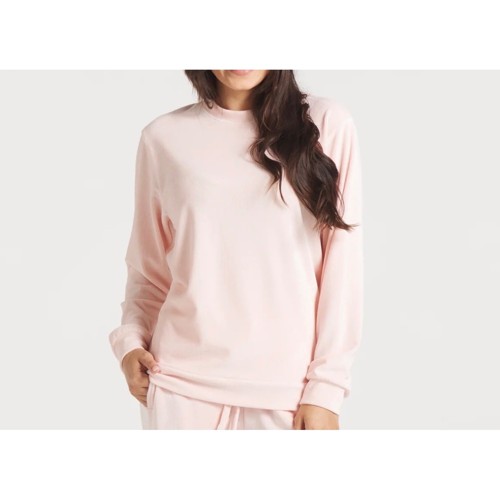 NWT Southern Marsh Courtney Corduroy Lounge Shirt Pink Velour Small Preppy